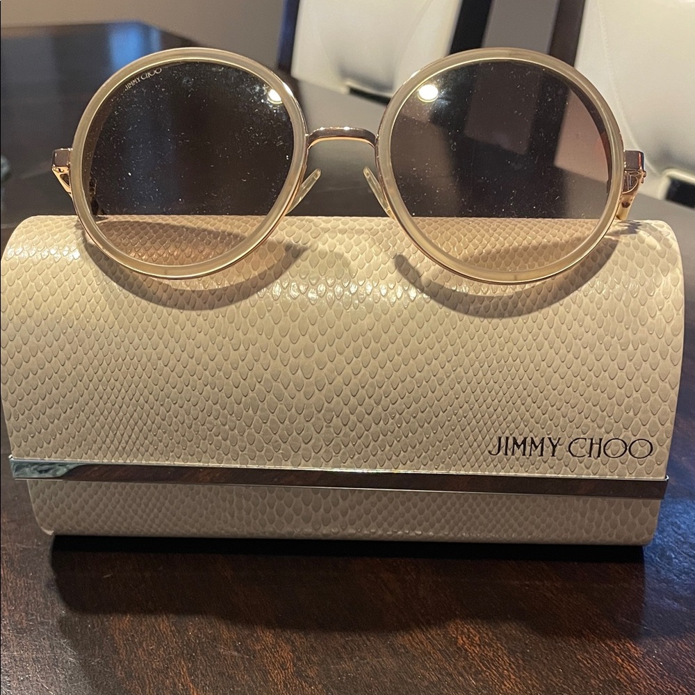 Jimmy Choo Beige Round Sunglasses